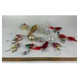 Glass Christmas Ornaments, Birds, Baubles