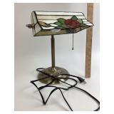 Stained Glass Rose Desk Lamp