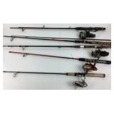 Shakespeare, Shimano, Zebco Fishing Rods With Reel