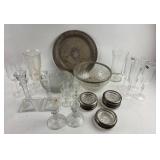 Crystal Glassware, Silver-Plated Trays, Bowls