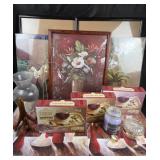 Framed Art, Candle-lite Candle, Glass Dish