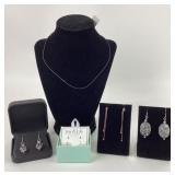 .925 Sterling Silver: Earrings, Necklace, Freshwat