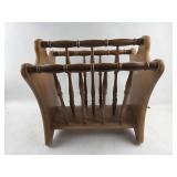 Wood Magazine Rack With Spindle Design