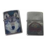 Zippo Lighters With Wolf Design, Advertising Logo