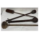 4 wooden mallets/ cudgels