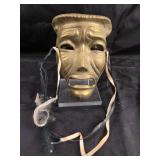 Gold-Tone Theatrical Mask With Ribbon Ties