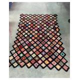 Hand-Crocheted Multi-Color Granny Square Blanket