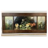 Jas. k Baker Eastlake Style Wood Framed Triptych W