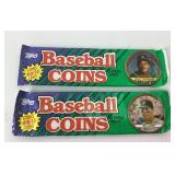 2 Sealed 1990 Topps Baseball Coins Minted 3 Coins