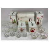 Kitchen Canisters, Glassware With Floral Designs