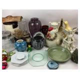 Ceramic Figurines, Glass Vases, Chicken, Duck