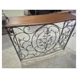 Console Table - Metal Leaf & Swirl Design With