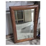 Walnut Framed Beveled Wall Mirror 22 in. X 33 in.