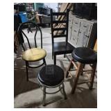 Ladder Back Black Wood Chair, Metal Frame Kitchen