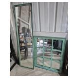 Green Framed Wall Mirror 56 in. X 16 in. And