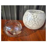 Partylite Glass Vases, Painted, Swirl Design