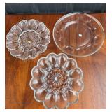 Pressed Glass Deviled Egg Platters