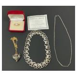Designer Jewelry Ring Size 6 & 3 Necklaces
