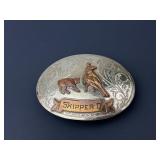 Skipper D German Silver Western Style 2 Tone Belt