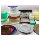 Tupperware Bowls, Kitchen art, Charger Plates