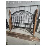 Queen Size (60 in.) Wood & Wrought Iron