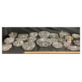 Clear Glass Petal Bowl, Dishes, Creamer, Juicer, P