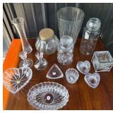 Glass Vases, Jars, Bowls, Candleholders