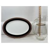 Blown Glass Pitcher, Nikko Olympus Platter