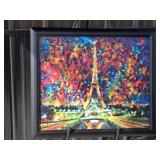 Framed Leonid Afremov Paris Eiffel Tower Painting