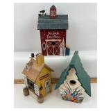 Handcrafted Wooden Village Buildings, Birdhouse