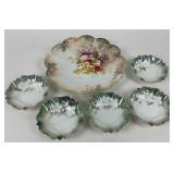 RS Prussia Porcelain Serving Bowl And Plates