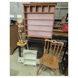 Wood Wall Shelf With Cubbies At Top & Towel Bar