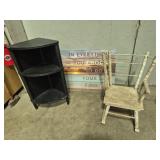 Corner 3 Tier Shelf, Inspirational Wall Sign &