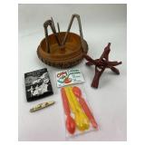 MCM Nut Cracker Bowl Set, Barlow Pocket Knife