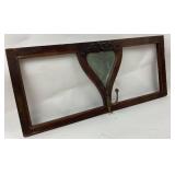 Wooden Wall Frame Rack w/ Heart-Shaped Mirror