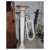 Neoclassical Column Torchï¿½re Floor Lamp With S