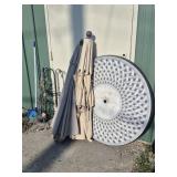 Folding Plastic Round Patio Table, 2 Outdoor