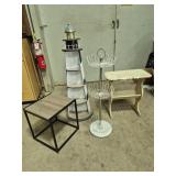 Lighthouse Wood Shelf, Side Tables (2) & Rotating
