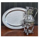 Shelton Ware Silver-Plated Tray, Pitcher, Stand