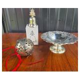 Silver-Plated Bowl, Bell Ornament, Ball Ornament