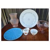 Pink Glass Vases, Royal Adderley China, Camelot Pl