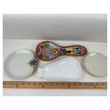 Mexican Pottery Art Spoon Rest, Lenox, Bavarian Sa