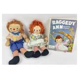 Raggedy Ann, Andy Dolls With Book