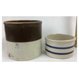 Robinson Ransbottom Crock, Striped Stoneware