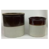 Brown Tan Stoneware Crocks