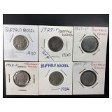6 Buffalo Nickels