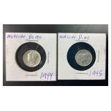 1944/1945 Mercury Dimes Bu/MS65