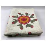 Handmade Floral Applique Quilt 54" x 72"