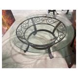 Circle glass coffee table