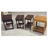 4 wood side tables